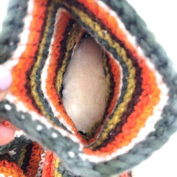 Handmade Mexican crochet knit sherpa lined slipper boot - Picture 8 of 9